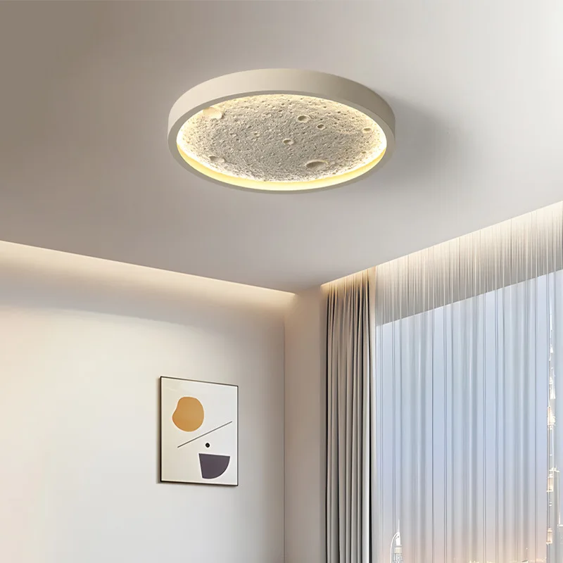 Lunar Bedroom Light Nordic Designer Planet Modern Minimalist Romantic Starry Sky Background Resin LED Atmosphere Ceiling Lamp