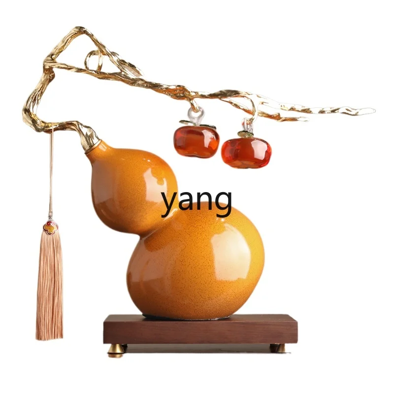 LTTM persimmon Ruyi gourd ornament new Chinese living room entrance wine cabinet decoration ornament