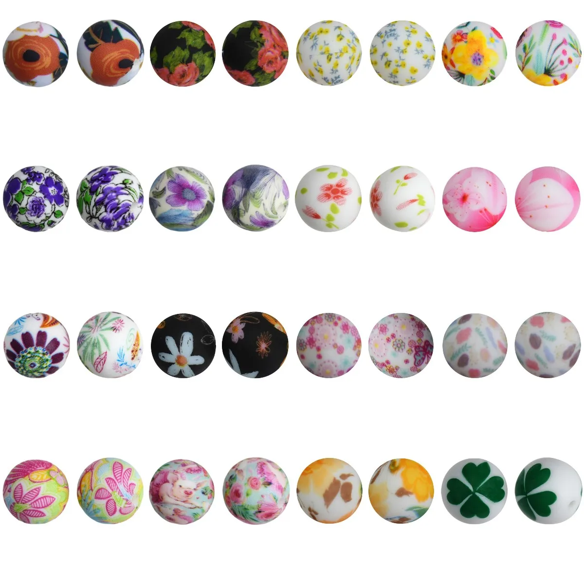 10Pcs15mm New Flower Silicone Beads Small Daisy Pattern Food Grade Silicone Beads DIY Making Bracelet Keychain Accessories