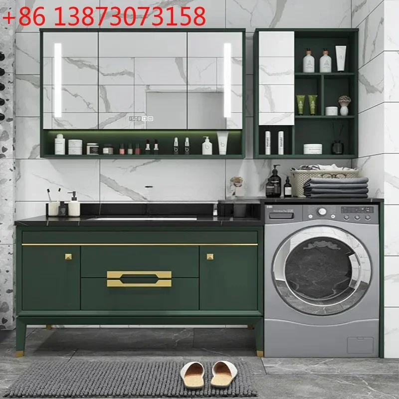 

Combination Stone Plate Integrated Inter-Platform Basin Bathroom Cabinet Light Luxury Oak Bathroom Table Simple Setting