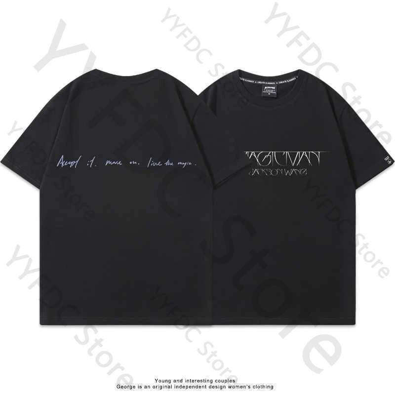 Jackson Wang MAGICMAN 2 T Shirt Fashion Streetwear Popular New Album Letter Print T-shirt Fans Clothes Cotton Short Sleeve Tee