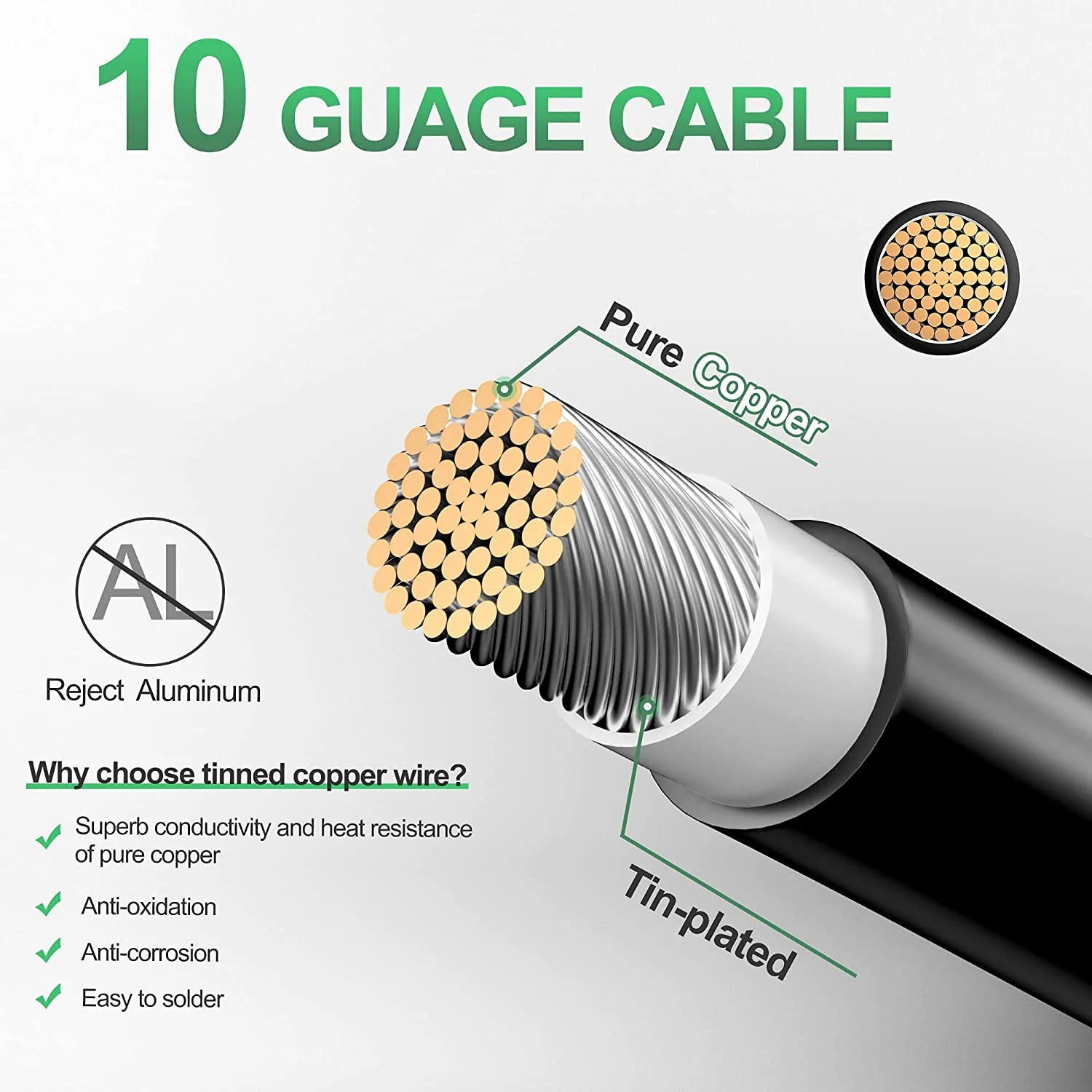 SAE Extension Cable 3FT 10AWG SAE to SAE Quick Disconnect Connector for Solar Panel Battery Motorcycle Cars Tractor