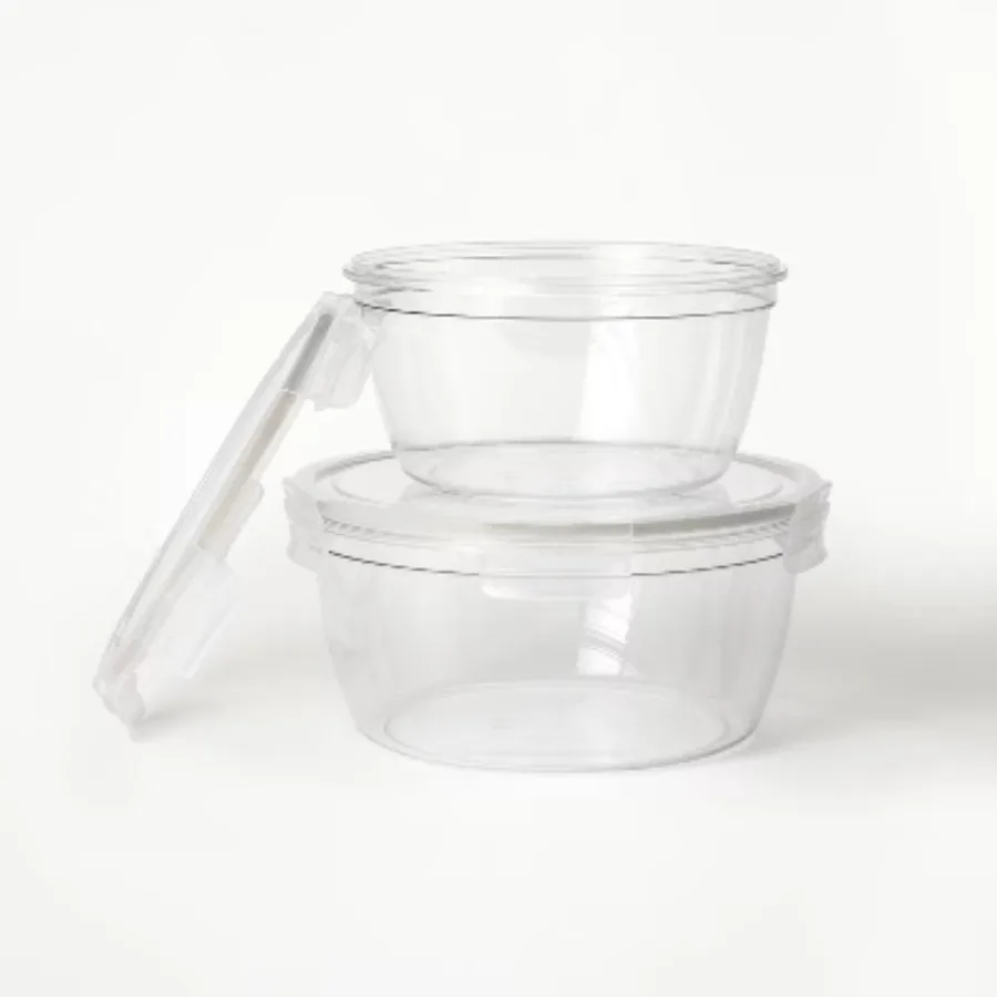 Conteneurs hermétiques de conservation des aliments (paquet de 2.8,5 et 14 tasses). Boîtes en plastique rondes et empilables sans BPA pour restes, préparation de repas