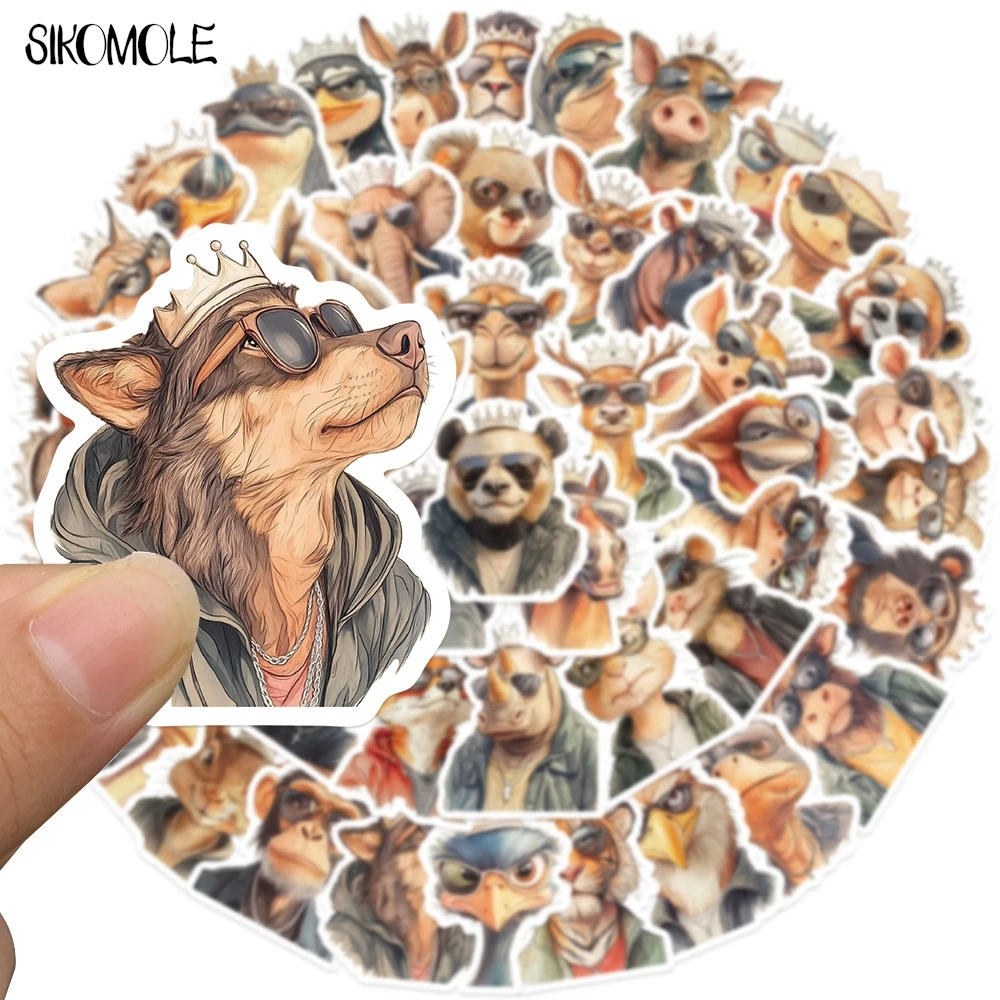 10/30/50pcs แว่นตากันแดดสัตว์ King เวกเตอร์การ์ตูน Graffiti สติกเกอร์ความงามตู้เย็นแล็ปท็อปโทรศัพท์ไดอารี่เครื่องเขียนสติกเกอร์เด็ก