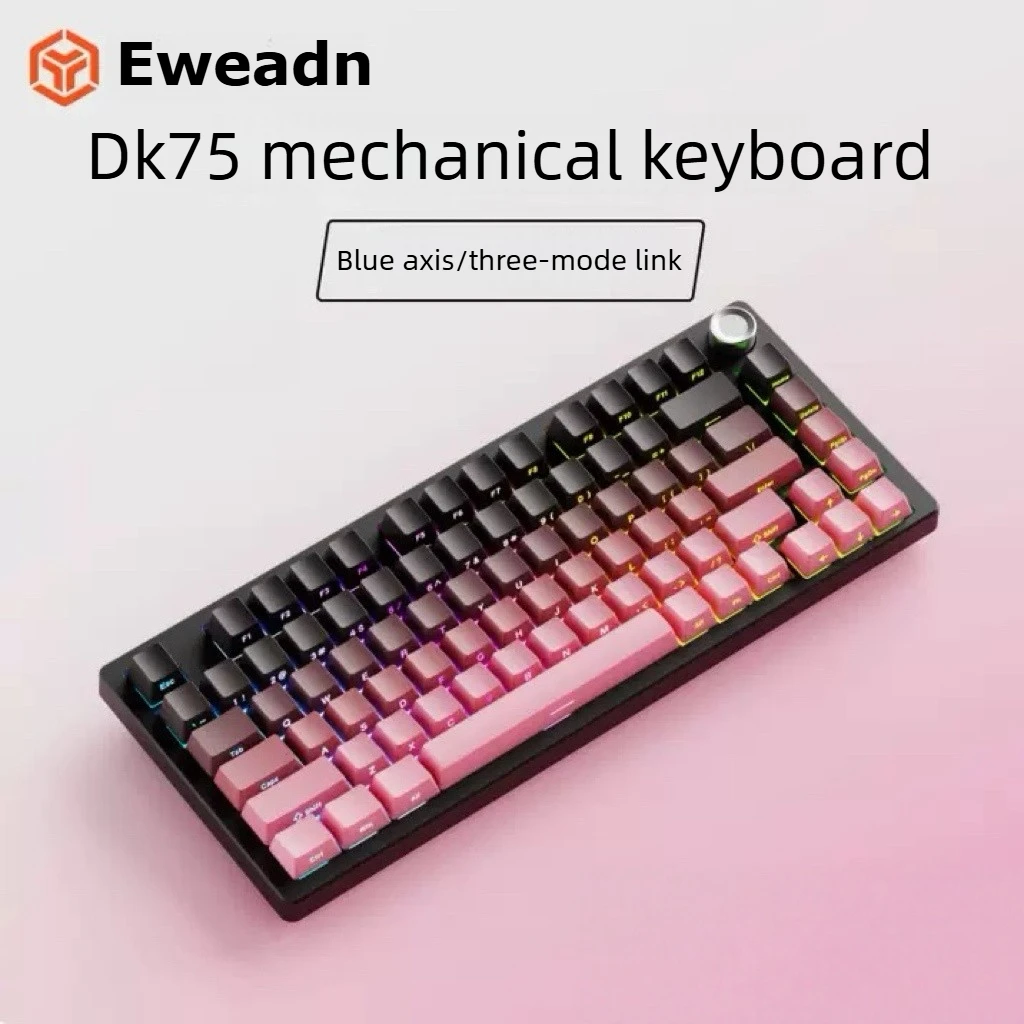 DK75 Mechanical keyboard 82key Wired Bluetooth Wireless RGB Backlight Gamer Keyboard in 75% Layout Hot-Swap for Gaming Win/Mac