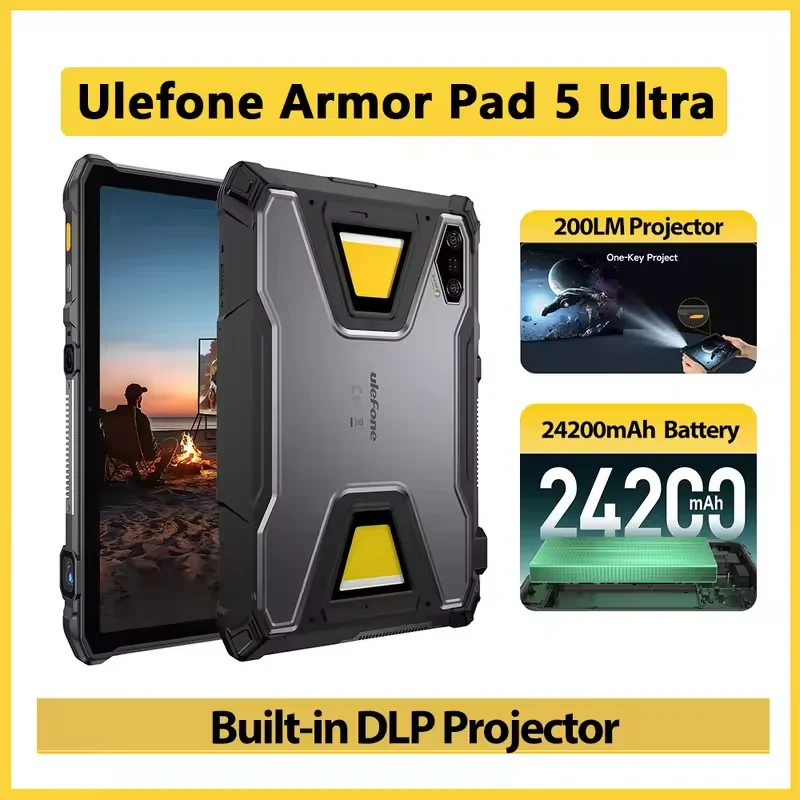 Ulefone Armor Pad 5 Ultra Rugged Tablet Portable Projector 12GB+