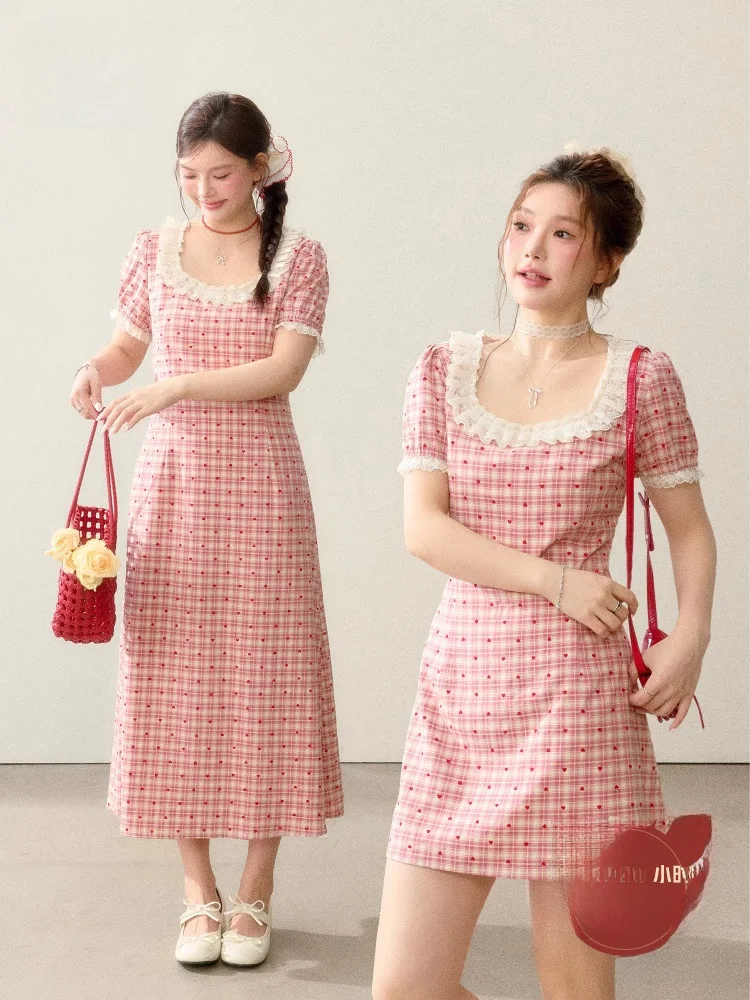 

Утягивающая винтажная клетчатая летняя женская юбка большого размера от Zhang, юбка трапециевидной формы с высокой талией для взрослых, корейский сле