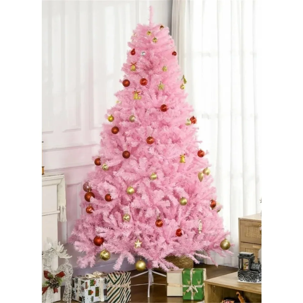 

Pink Christmas Tree - High Quality Artificial Spruce Hinge Pink Christmas Tree, Lightweight, Christmas Interior Decoration