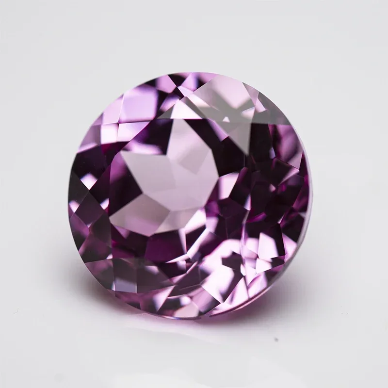 Lab Grown Sapphire Round Cut Pink Color Top Quality Pendant Gemstones for Charms Jewel Making Selectable AGL Certificate