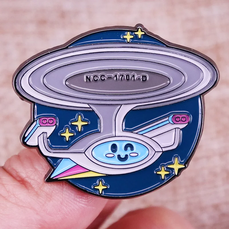 Stars Starship NCC 1701 D Enamel Pin USS Enterprise Badge Brooch Backpack Decoration Jewelry