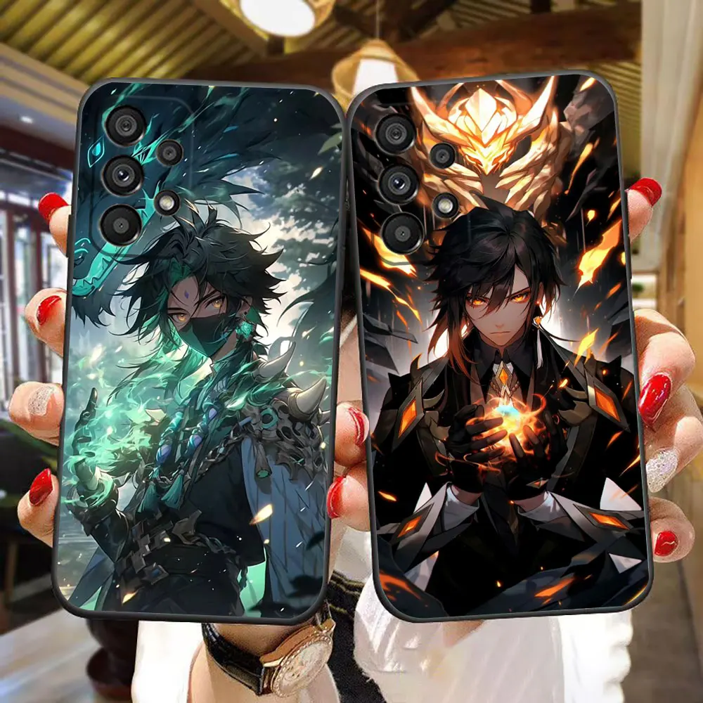 Genshin Impact Zhongli Xiao Phone Case For Samsung A73 A72 A71 A57 A56 A55 A54 A53 A52 A37 A36 A35 A32 A23 A22 A17 A16 A14 Case