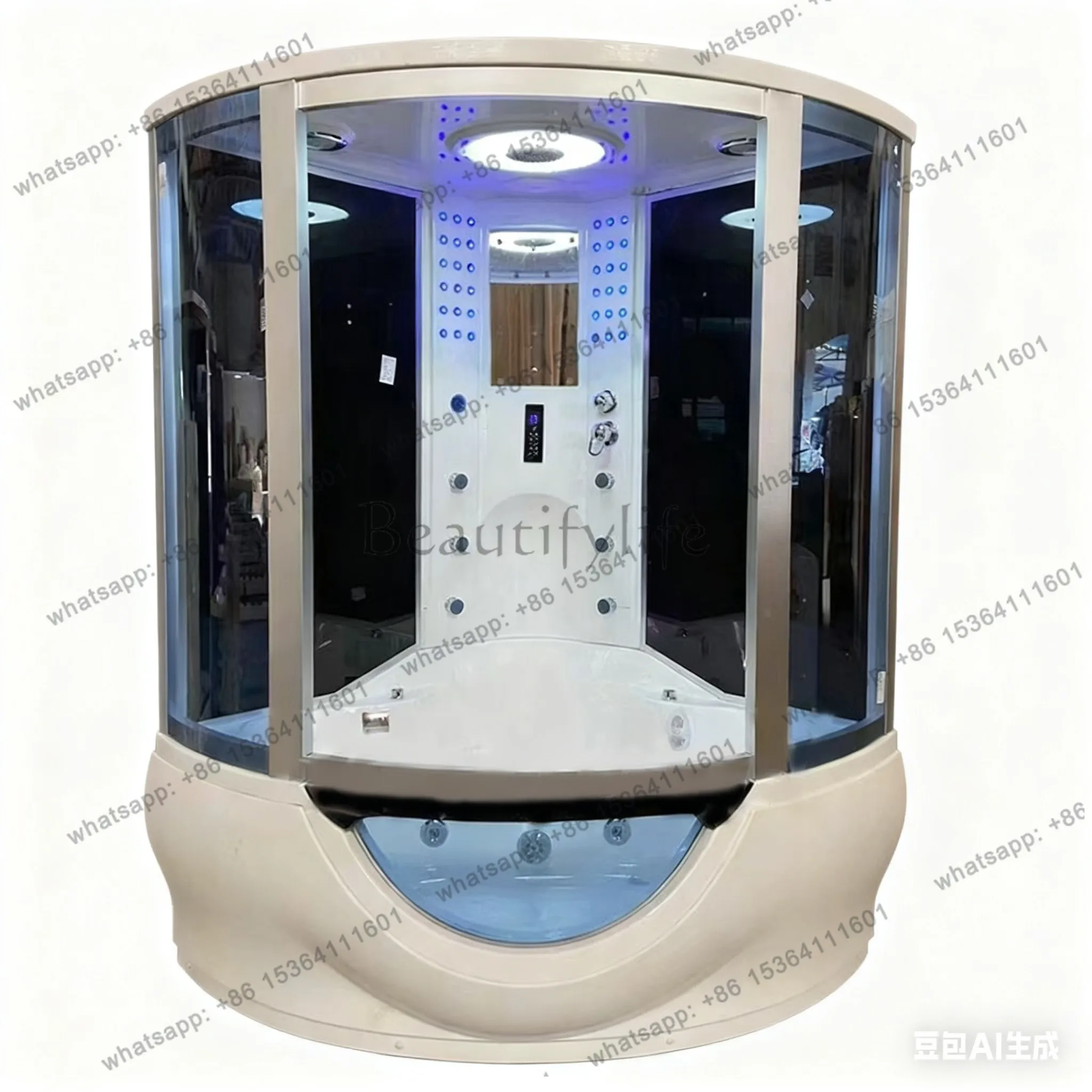 1390X1390X2150mm Double Person Bathroom Steam Shower Enclosure Mult-Functional Computer Control Wet Sauna Room