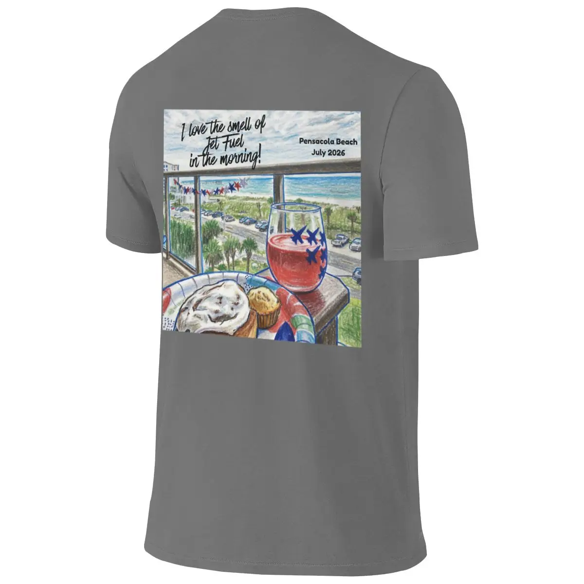 Jet Fuel In The Morning Home Reversible T-shirt Outdoor Trendy Brands Simple And Elegant Cotton Tee