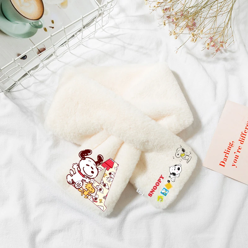

Snoopys Girls Boys Scarf Cute Winter Warm Neck Scarve Men Women Cartoon Thickened Scarf Stuffed Soft Children Birthday Xmas Gift