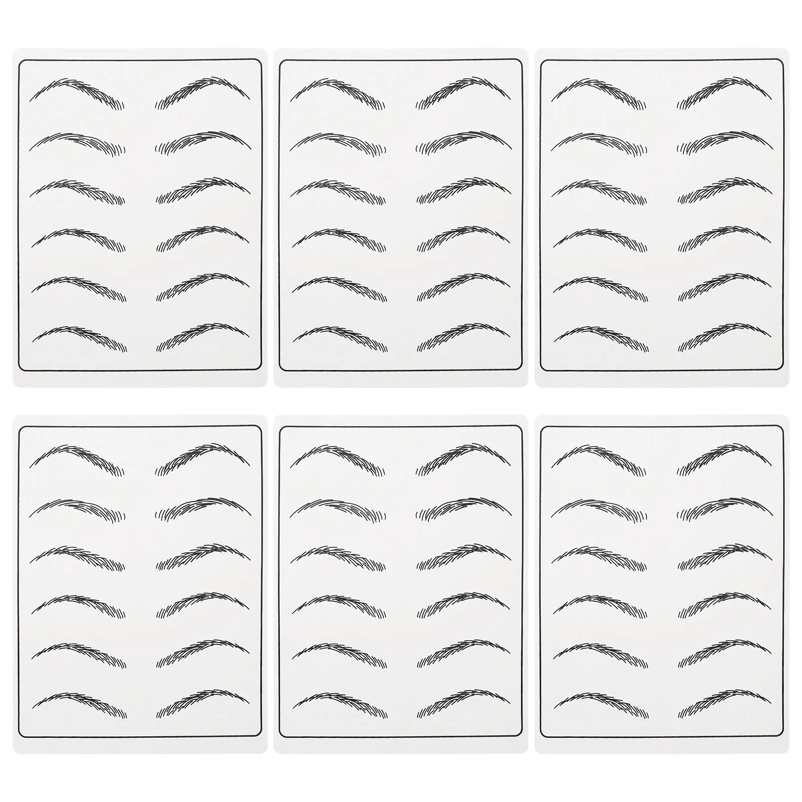 

6pcs Microblading Eyebrow Practice Skin Sheets Rubber Fake Skin For Training Beginner Artists Durable Elastic