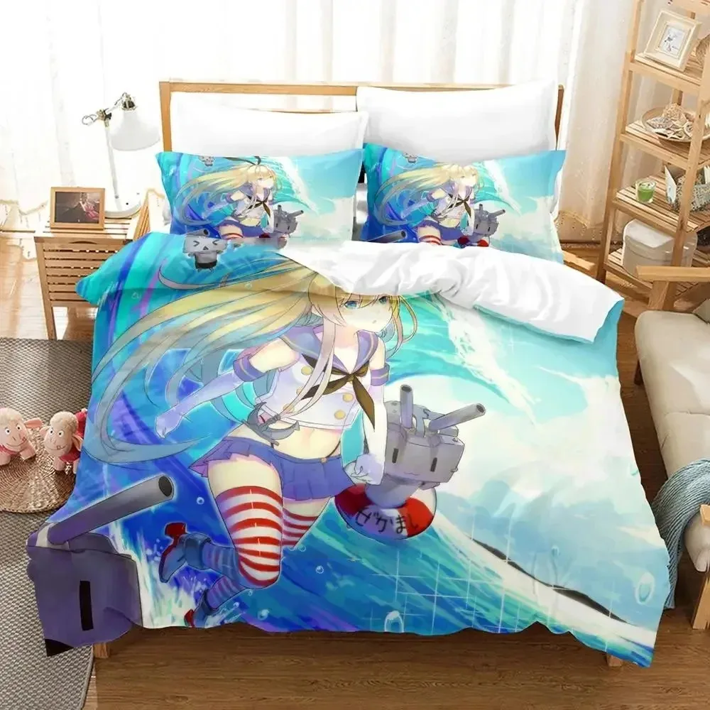 Anime Kantai Collection Bedding Set Boys Girls Twin Queen Sizes Duvet Cover Pillowcase Bed Kids Adult Fashion Home Textileextile