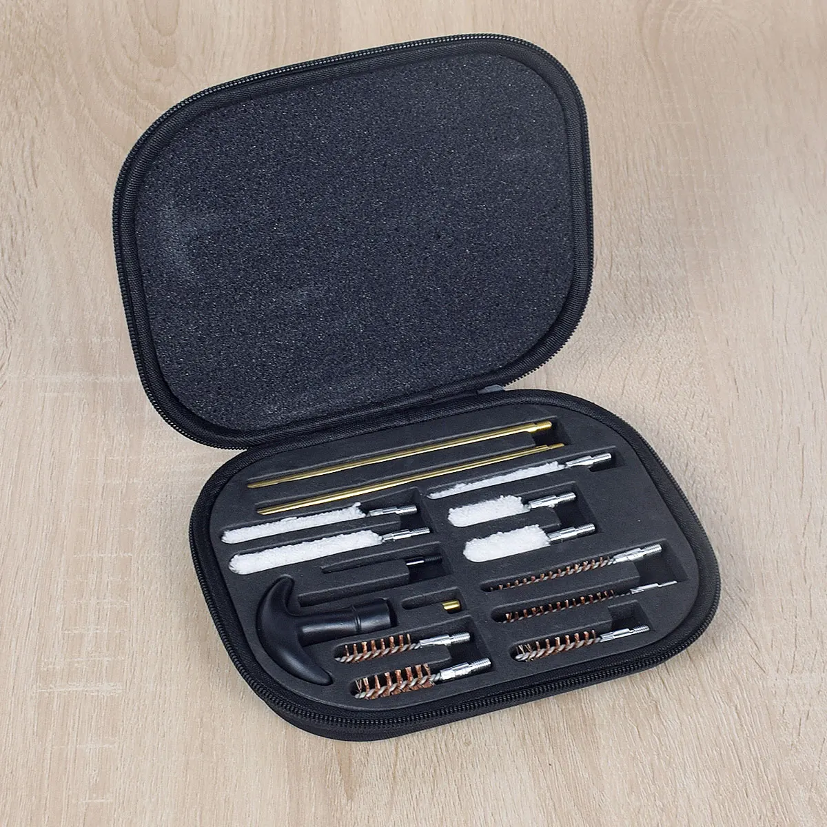 

Тактический охотничий универсальный набор для чистки пистолета, 16 шт., набор щеток для .22 9 мм .40 .357, очиститель отверстий, набор для чистки ствола калибра