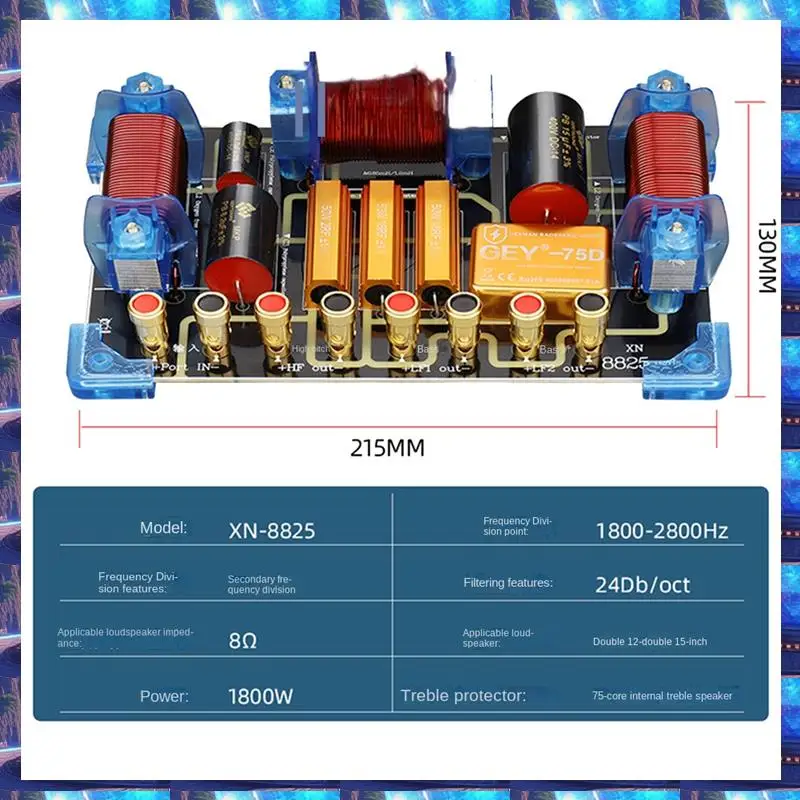 

2025 1800W Audio Frequency Divider 2 Way Speaker Crossover 12 15 Inch Stage Performance High Power Frequency Divider,1800W Audio