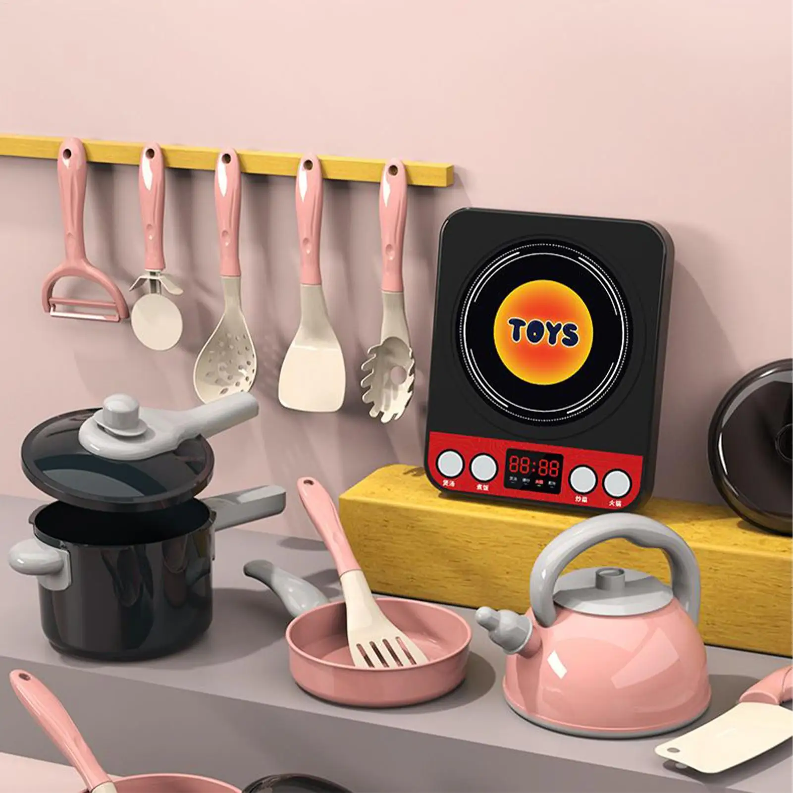 أطفال يلعبون المطبخ 110 قطعة ألعاب الطبخ للأطفال أواني الطعام التظاهر اللعب للمنزل الفصول الدراسية لعب الأدوار حفلة السفر