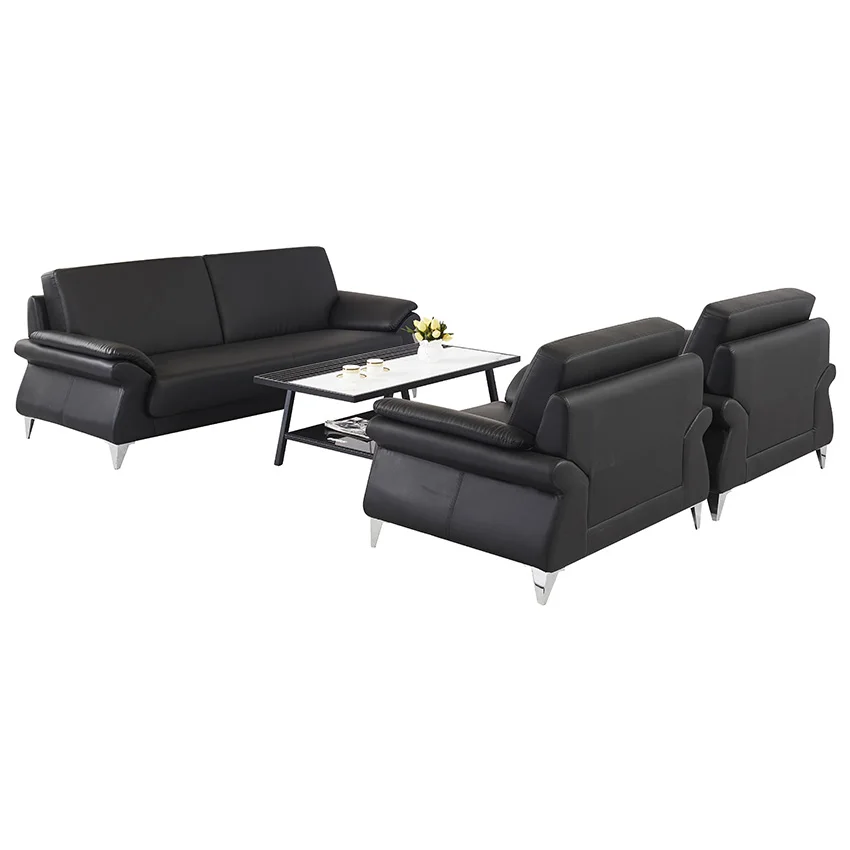 Modern Minimalist Light Luxury Italian Furniture Combination Leather Office Sofa Set