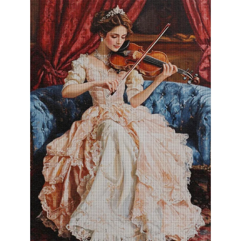 

Набор для вышивания крестиком «Дама, играющая на скрипке», 11CT, для декора стен и подарков, материалы для рукоделия, без рамы (полуфабрикат), 36x46 см/14.17x18.11 дюймов