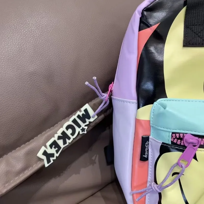 Disney Mickey New Children's Schoolbag High Quality PU Backpack Student Cartoon Cute Backpack