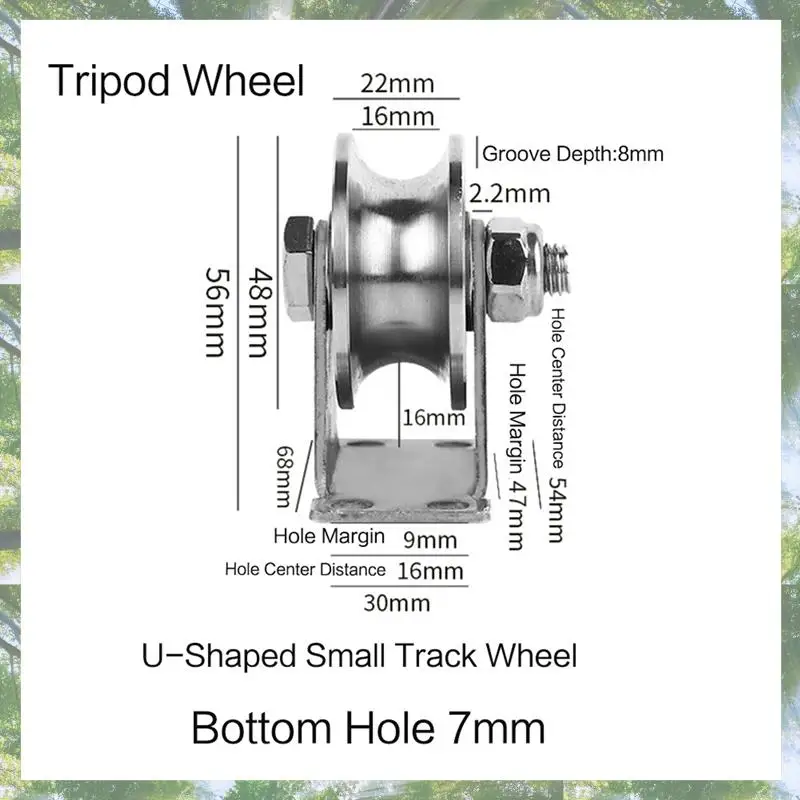 

Premium-4Pcs 2In 304 Stainless Steel Sliding Door Wheels U-Slot Rollers Pulleys Smooth Rolling Dual Bearing Plate Casters
