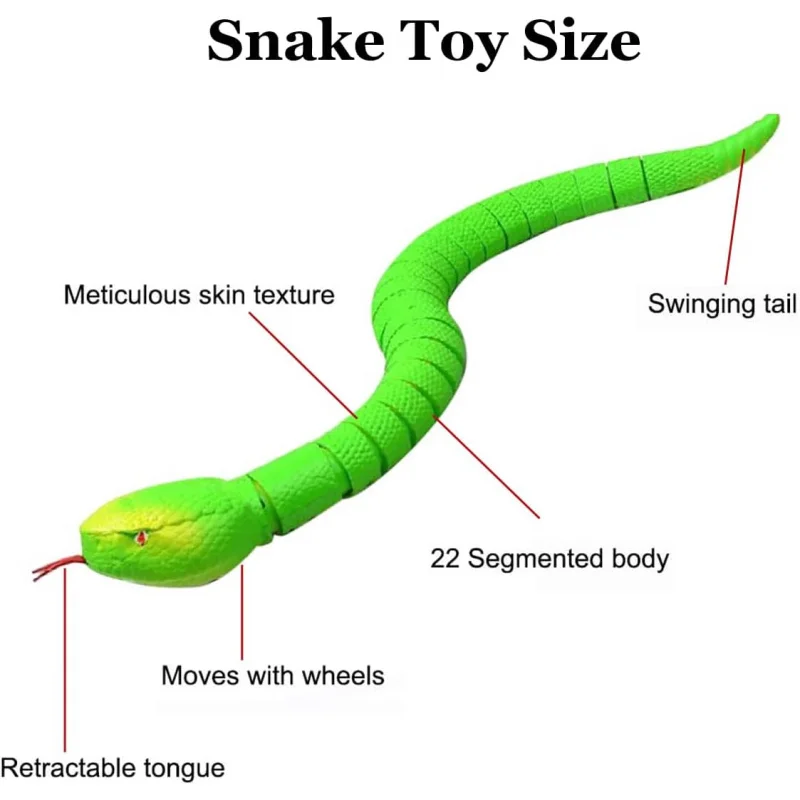 Cadeau pour garçon modèle serpent à sonnette 16 "Long Animal réaliste RC serpent jouet USB Rechargeable Robot blague jouet adultes noël