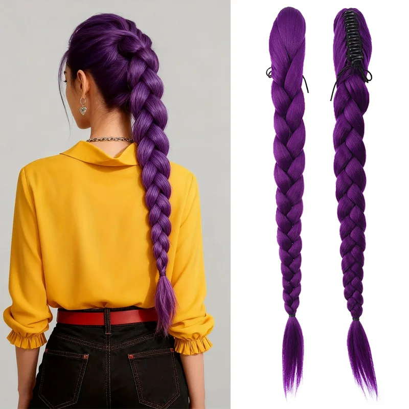 

Синтетические плетения волос, фиолетовые волосы, наращивание хвоста, прическа Руми, зажим для волос, парик для детей, костюм для рождественской вечеринки