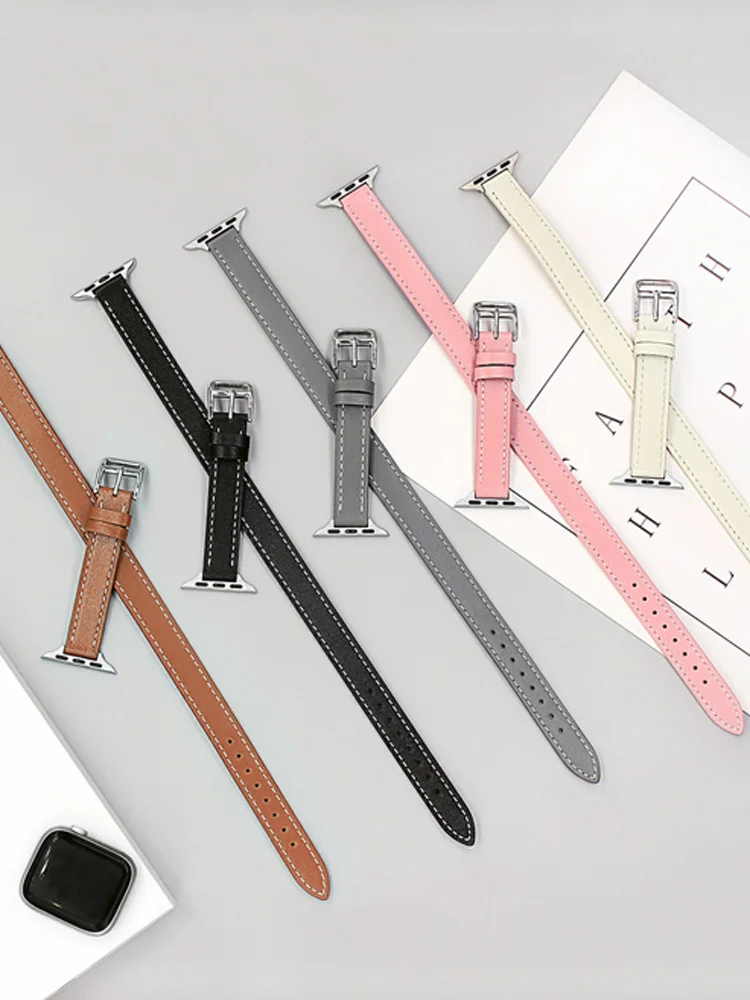 

Leather Band for Apple Watch Strap 40mm 41mm 44mm 45mm 49mm 38/42mm correa IWatch Series 8 7 6 SE 5 4 Ultra Replacement Bracelet