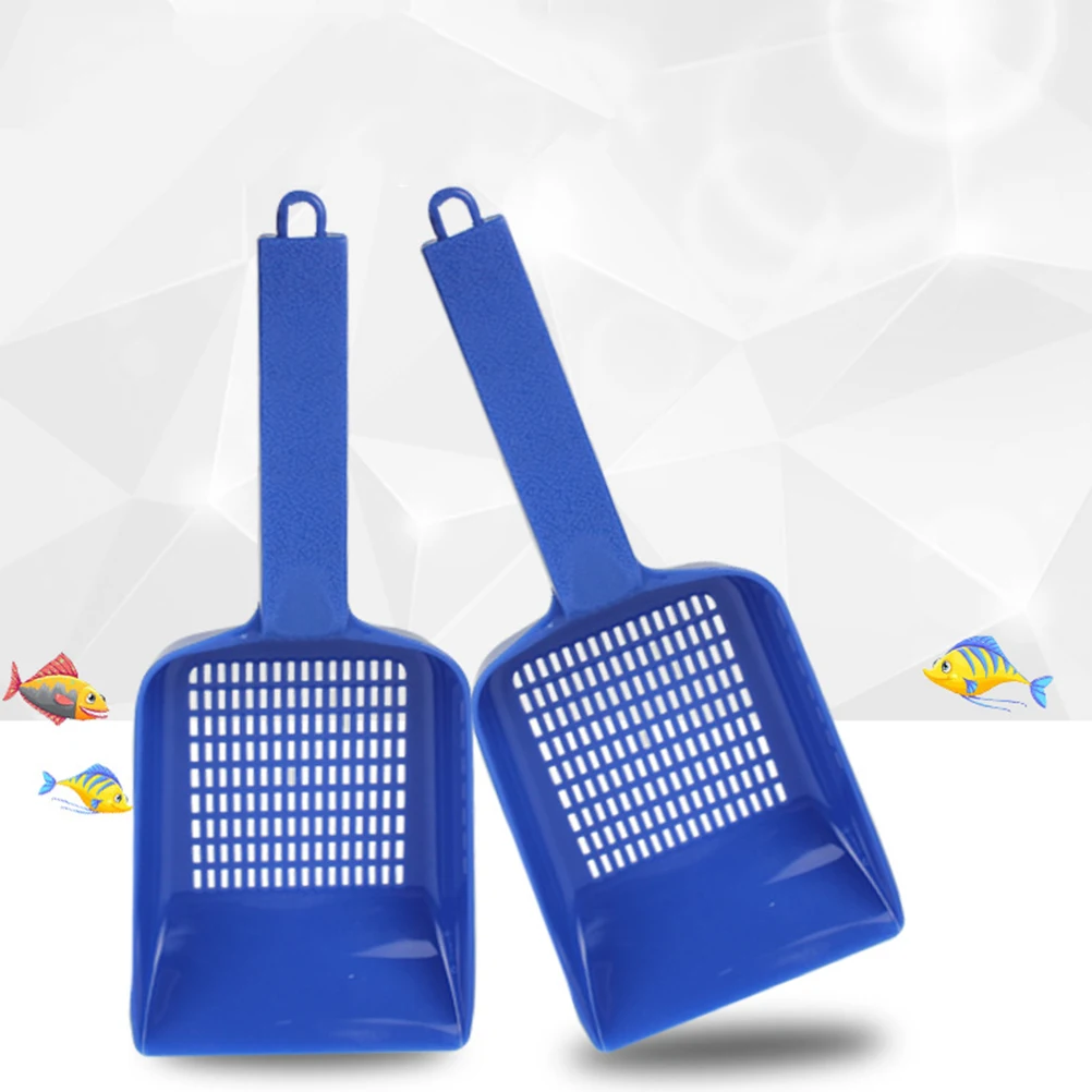 

Sand Scoop Pan Blue Fine Mesh For Aquarium Gravel Cleaning Fish Tank Tool Water Drainage Design Aquatic Pet Care Accessory