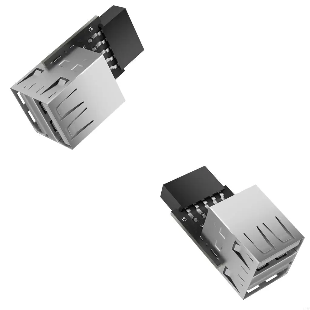 462E USB2.0 To Motherboards 9Pin Header Adapter Converts Internal Port To External Female USB A For Desktop Expansion