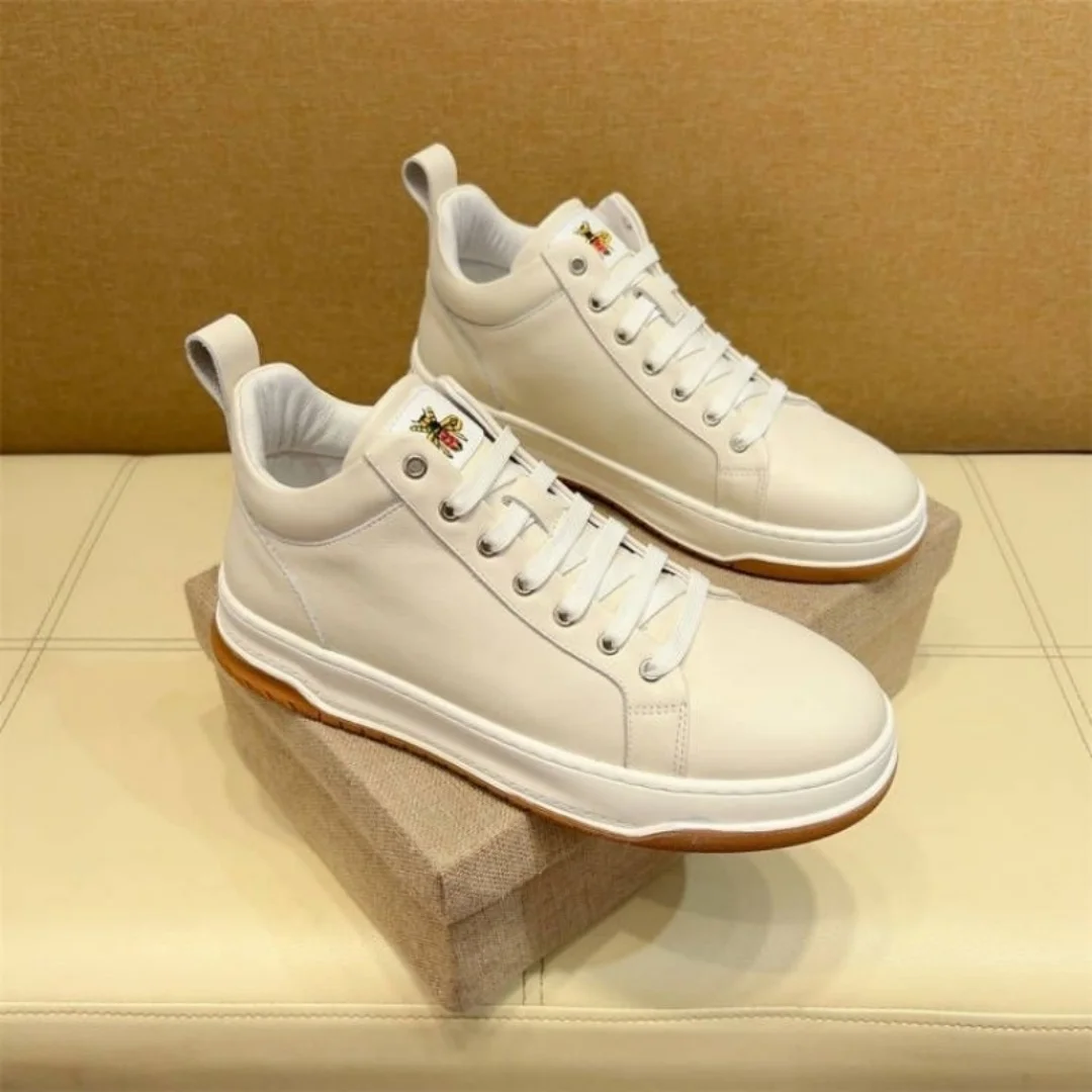 

Men's lace-up Warm winter plush sneakers High top Casual shoes fashion Genuine leather Sports Running shoes Tennis shoes