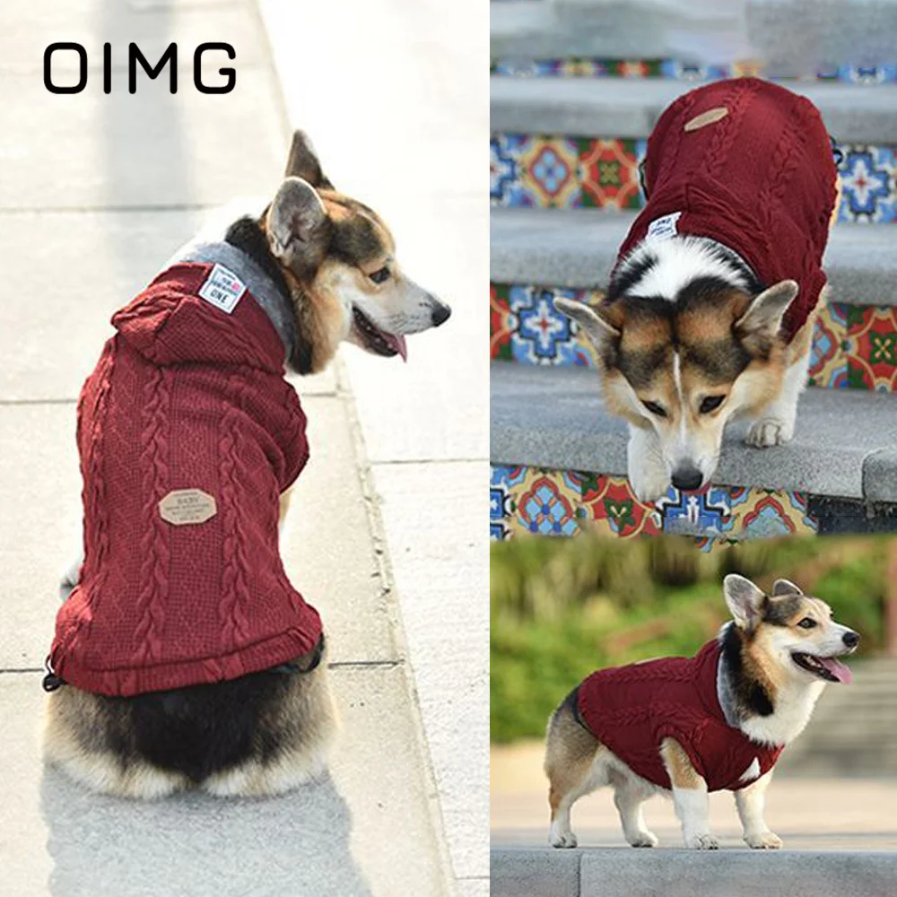 

OIMG Fashion Pet Hooded Plush Thick Sweater Warm Dog Travel Clothes in Autumn and Winter Teddy Bichon Pomeranian Clothes