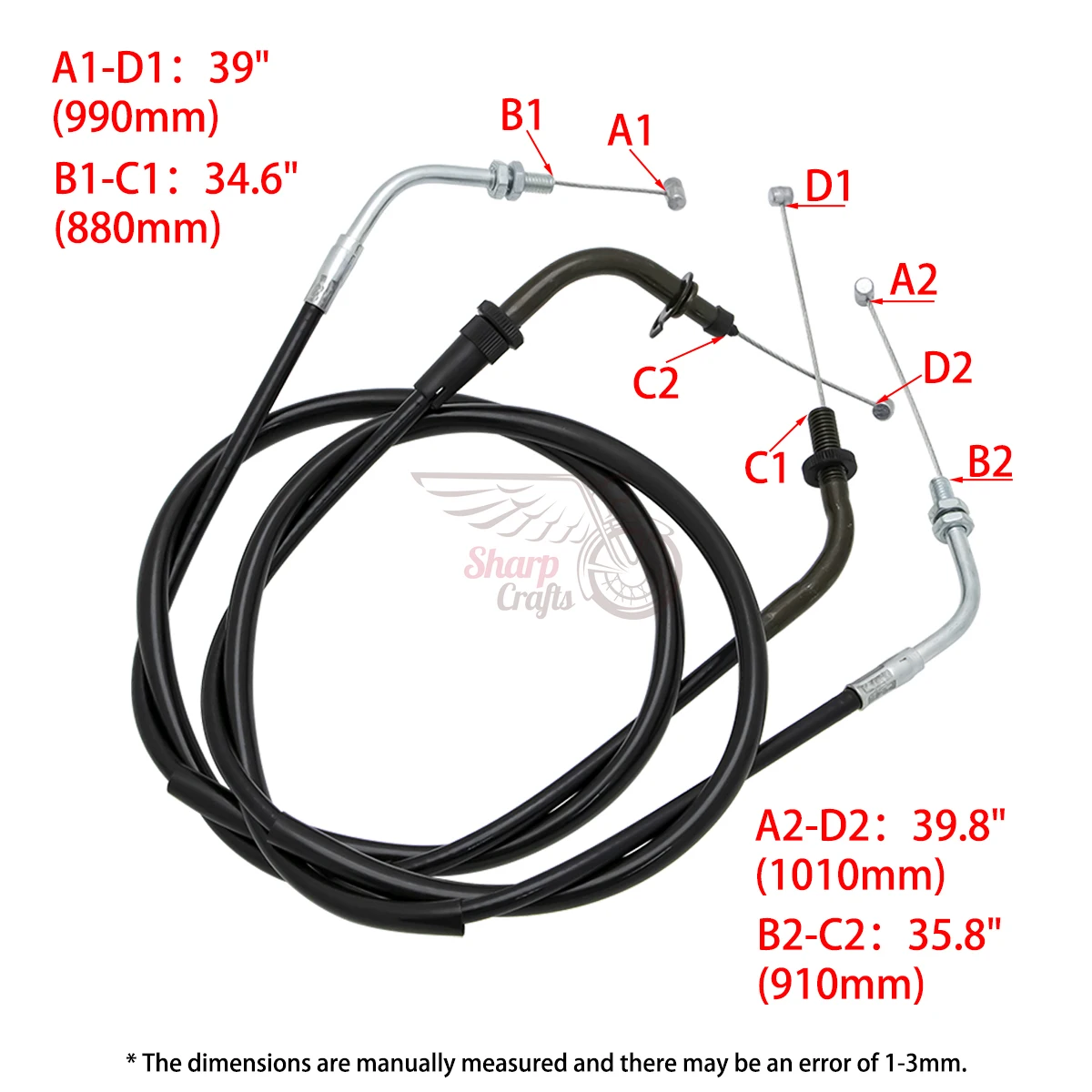Motorcycle Accessories Steel Throttle Cables Line Clutch Cable Wire Kits For Yamaha Vstar XVS400 XVS650 Dragstar DS400 DS650