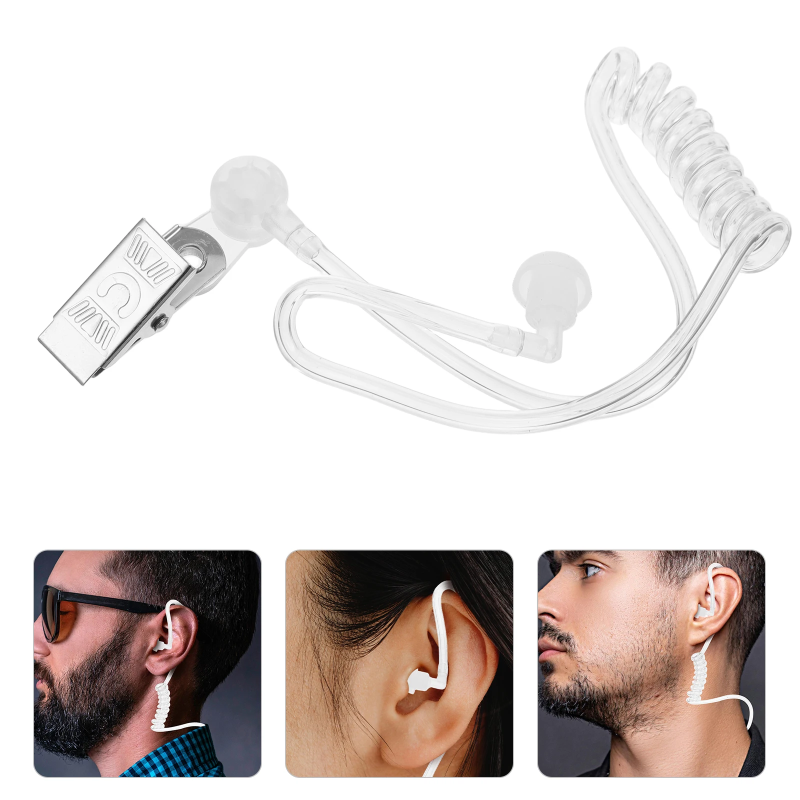 

1PC Headset Dress Up Earbuds Earpiece Costume Accessory Transparent Fake Mic Security Discreet for Cosplay