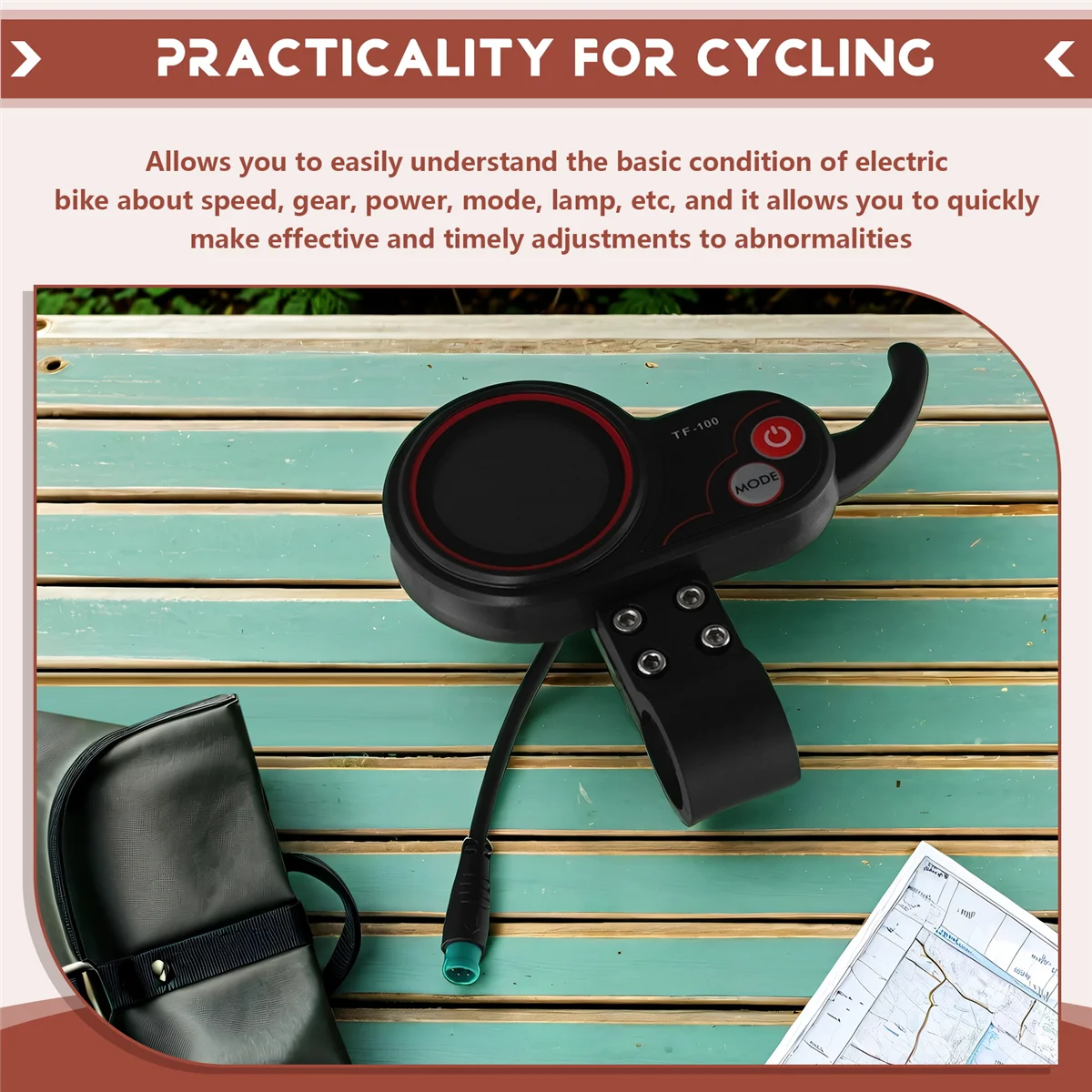 

【Прямая цена】TF100 ЖК-дисплей, приборная панель, 5 контактов + 36 В/48 В, 350 Вт, комплект контроллера для электрического скутера, электрического велосипеда