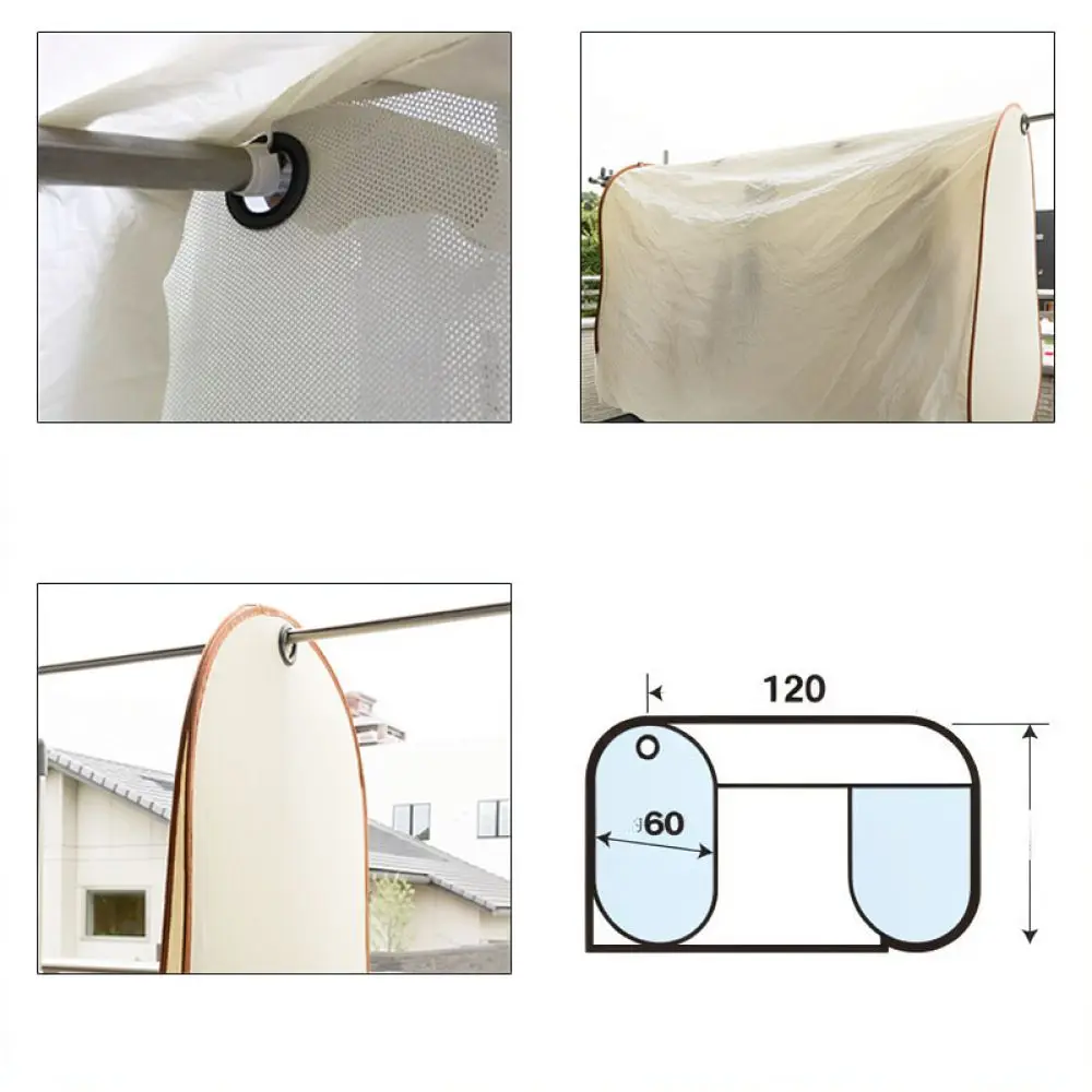 Outdoor Laundry Dryer Cover Waterproof Dustproof Clothes Protection Shield Foldable Sunshade Net For Balcony Drying Rack