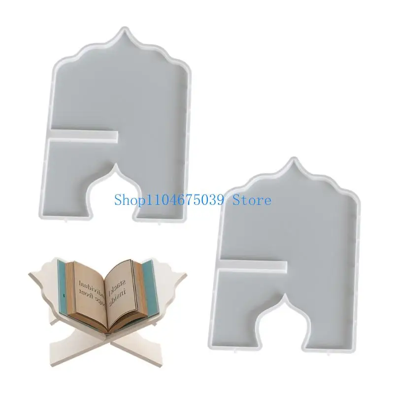 5ASD 2 Pack Multipurpose Silicone Reading Stand Mold Book Shelf Molds voor het knutselen hars teal lichthouders en