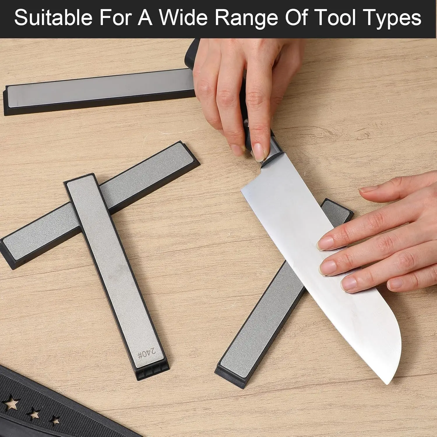 

10 PCS Diamond Knife Sharpening Stones Set, Diamond Plates Kit, Knife Sharpener Fixed-Angle Kit