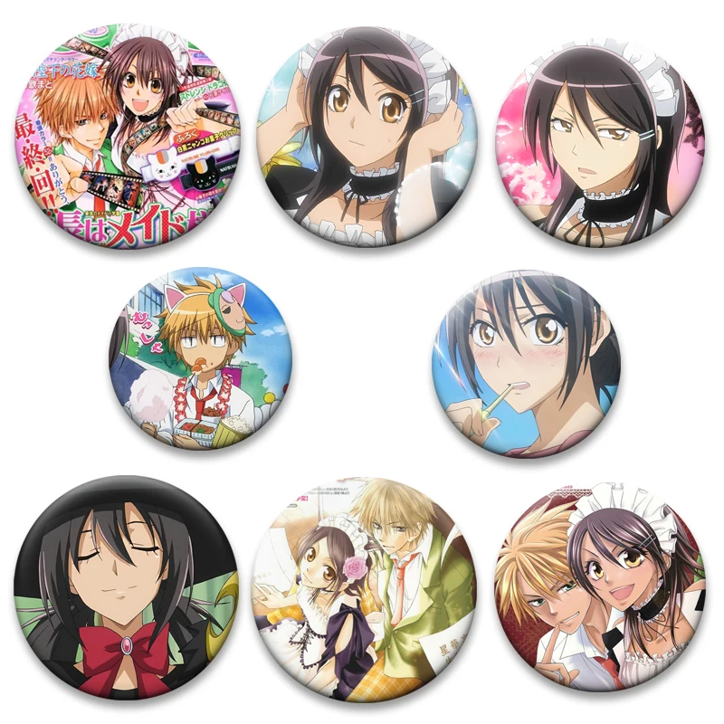 32/44/50/58mm Cartoon Style Badge Maid Sama! Brooches on Backpack Clothes Handmade Round Enamel Pins for Jewelry Gift Accessory
