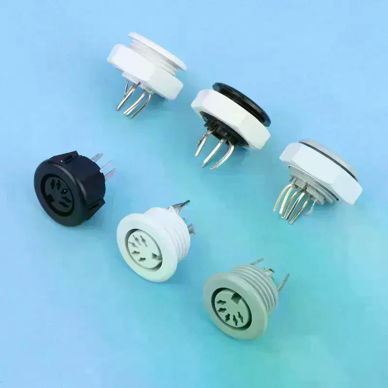2/5Pcs DIN 5P Female Jack Cable Connector With S Terminals Keyboard Panel Mount Solder Chassis Socket Adapter