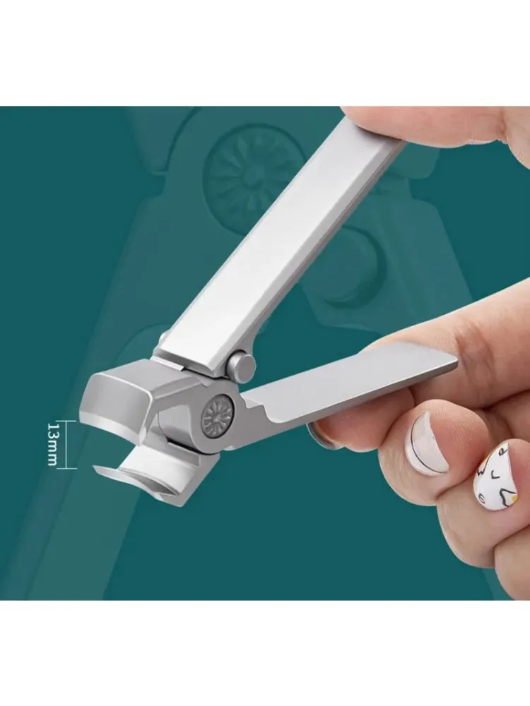 Wide Jaw Straight Edge Nail Clipper Set Stainless Steel for Thick Ingrown Toenails with Nano Glass File Tin Box Sharp BeautyTool