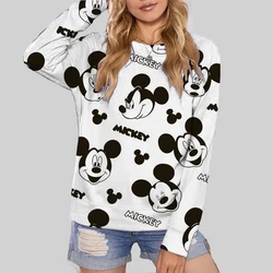 Disney Mickey Mouse print Women's Hoodie Cartoon Print Harajuku Long Sleeve Cute Hoodie Casual Loose Sweatshirt Fashion Tops Y2K