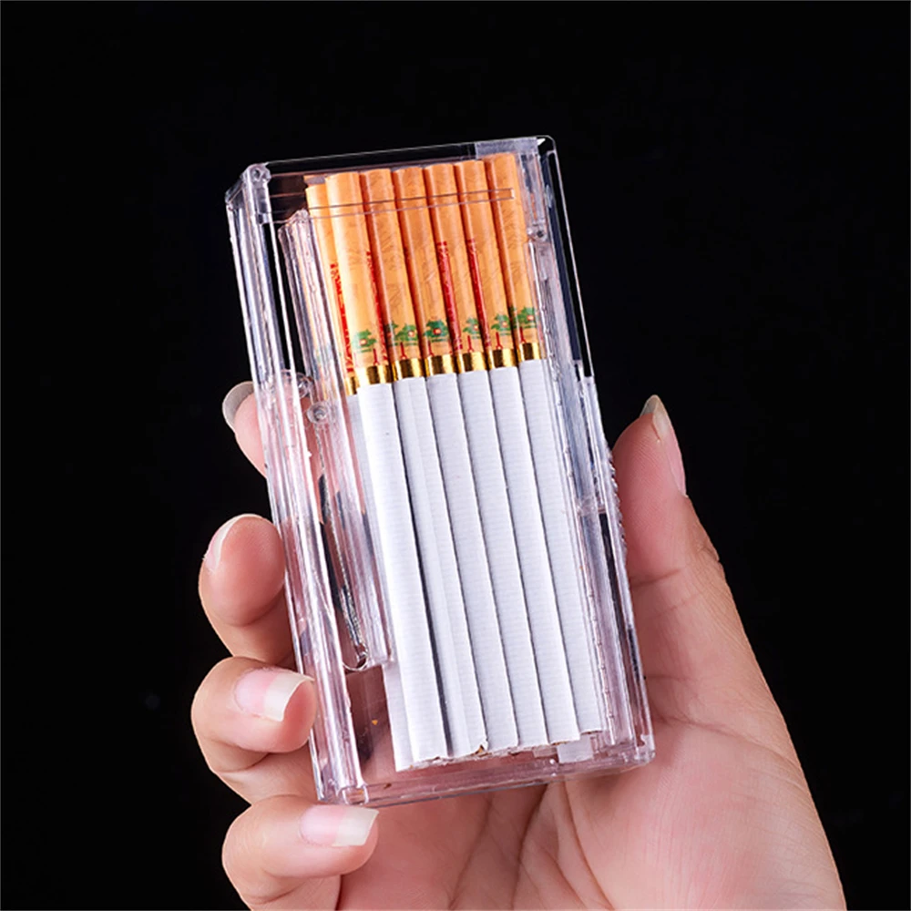 1pcs Transparent Cigarette Box Personalized Portable Visible Automatic Pop-Up Cigarette Waterproof Moisture-Proof Sweatproof Com