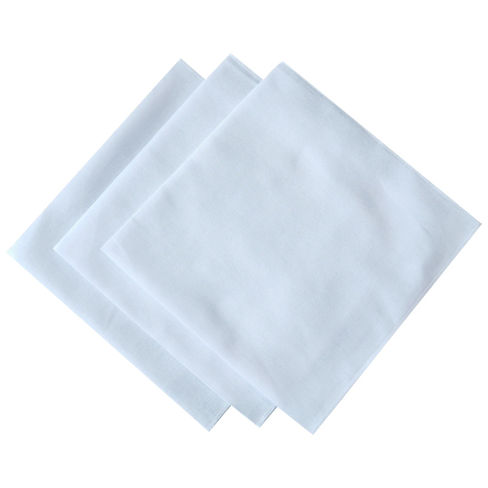 12PCS fabric pure white satin DIY gentleman handkerchief suit pocket pure white towel 15.7 inch Thin feel