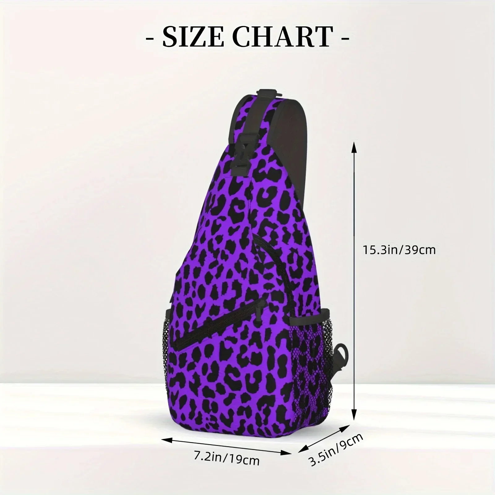 Custom Leopard Print Crossbody Bag for Women & Men - Adjustable Strap, Multi-Layer Sling Bag, Purple Polyester, Machine Washable