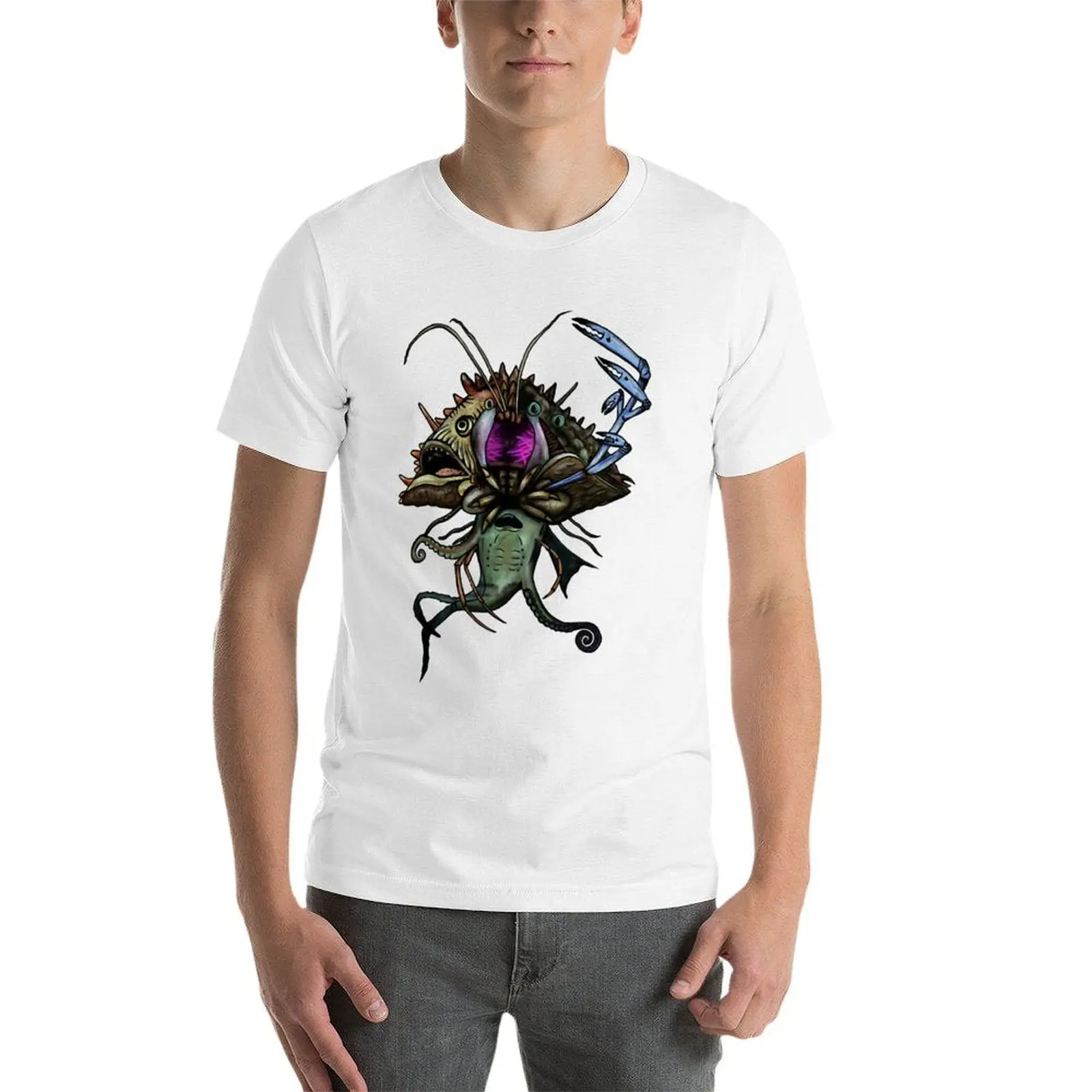 تي شيرت وين The Mollusk تي شيرت للرجال من القطن تي شيرت صيفي