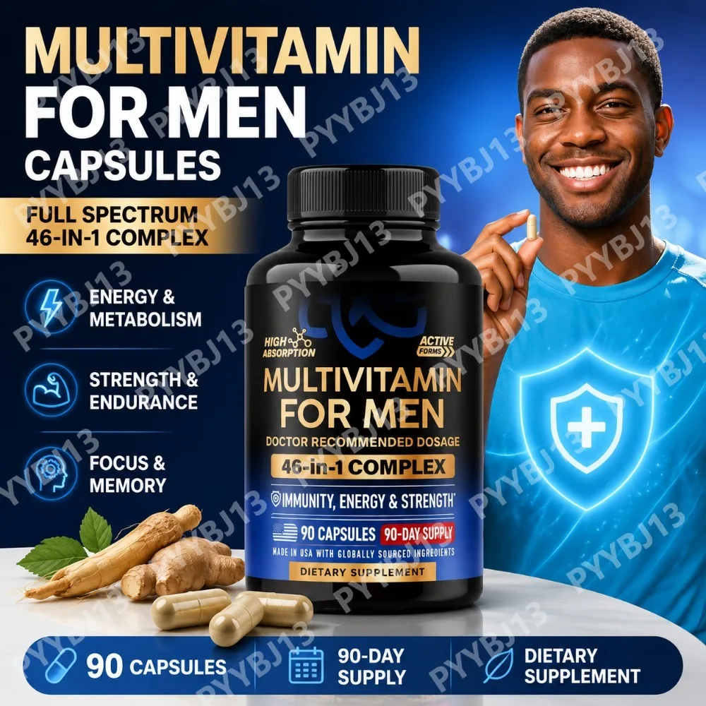 Multivitamin for Men 90 Capsules B Complex B12 Vitamin D3 K2 Zinc Magnesium Plant Extract Blend Non GMO Daily Nutrition Support