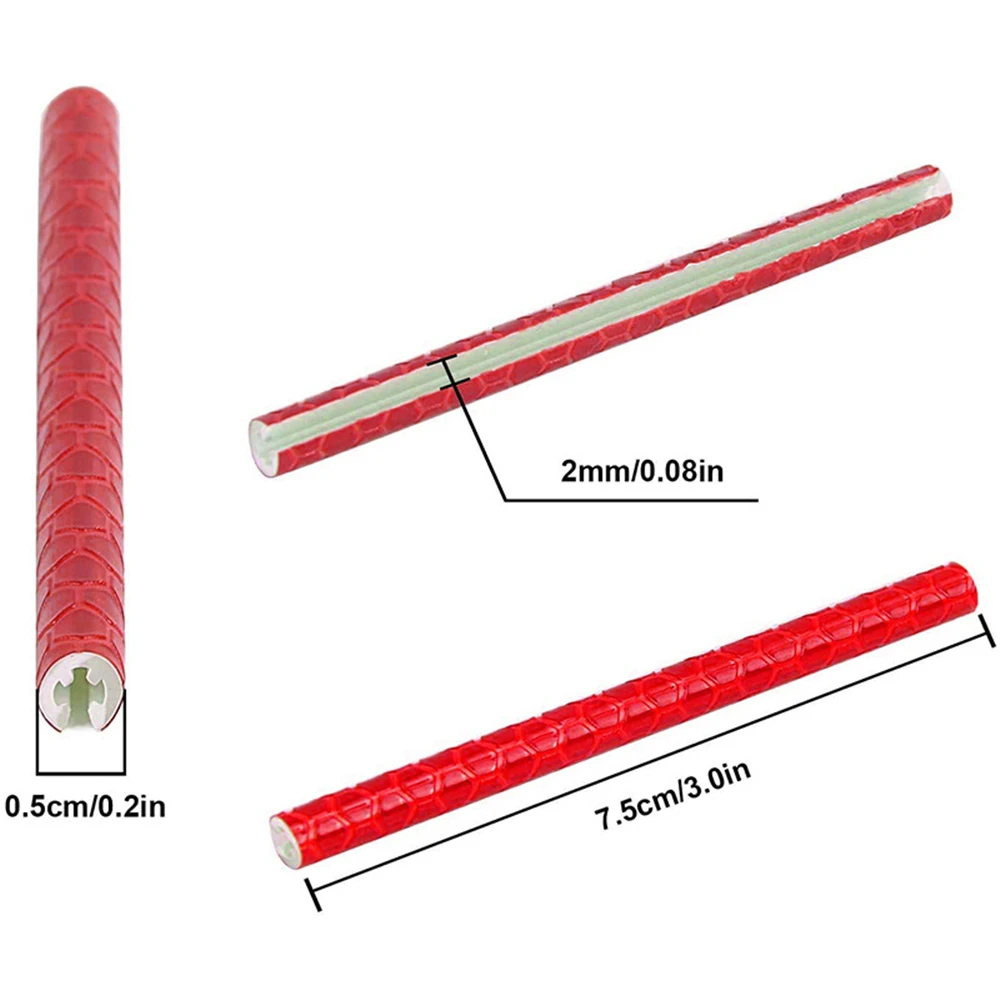 12 개/대 자전거 산 자전거 바퀴 림 스포크 마운트 클립 튜브 경고 스트립 반사경 반사 야외 75mm
